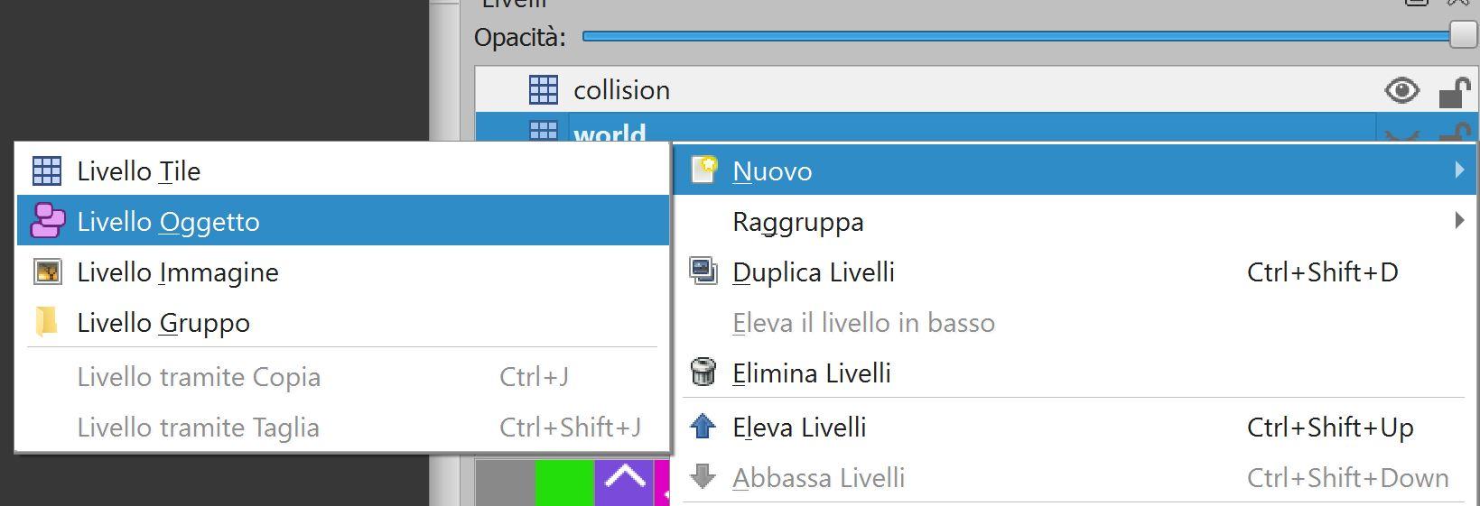 Creazione del Livello Oggetto in Tiled